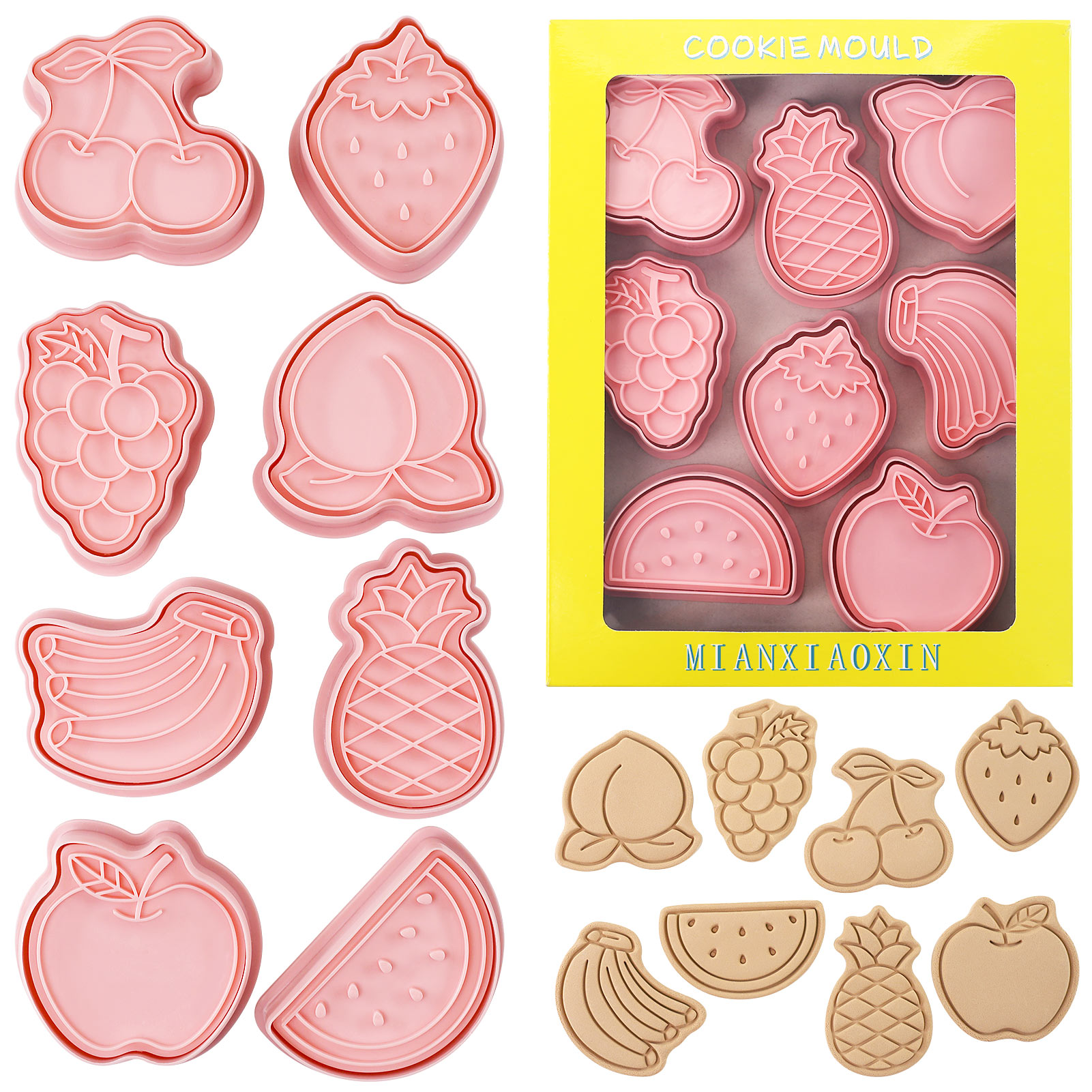 Cookie Cutter Set - 8 Piece Cute Fruits Cookie Cutters
