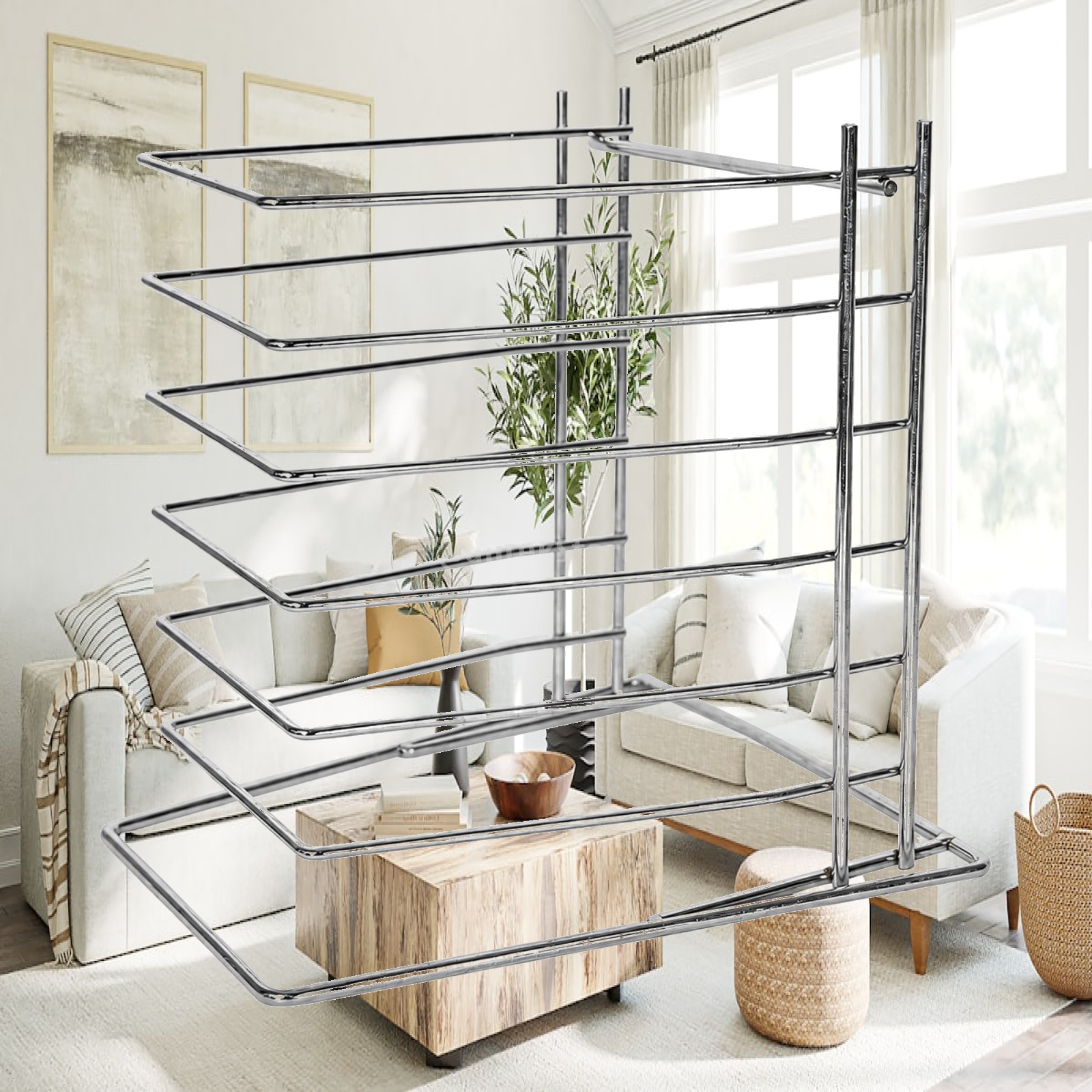 Kitchen Baking Tray Organizer - Stainless Steel Six Tier Pizza Cooling