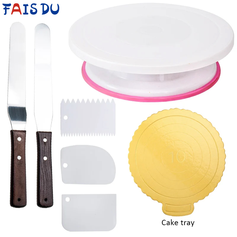 Kitchen Baking Table - FAIS DU 6Pcs/Set Plastic Cake Turntable