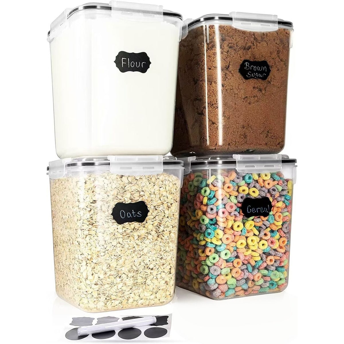 Kitchen Glass Baking Set - 4PCS Large Food Storage Container, 5200ml/175OZ