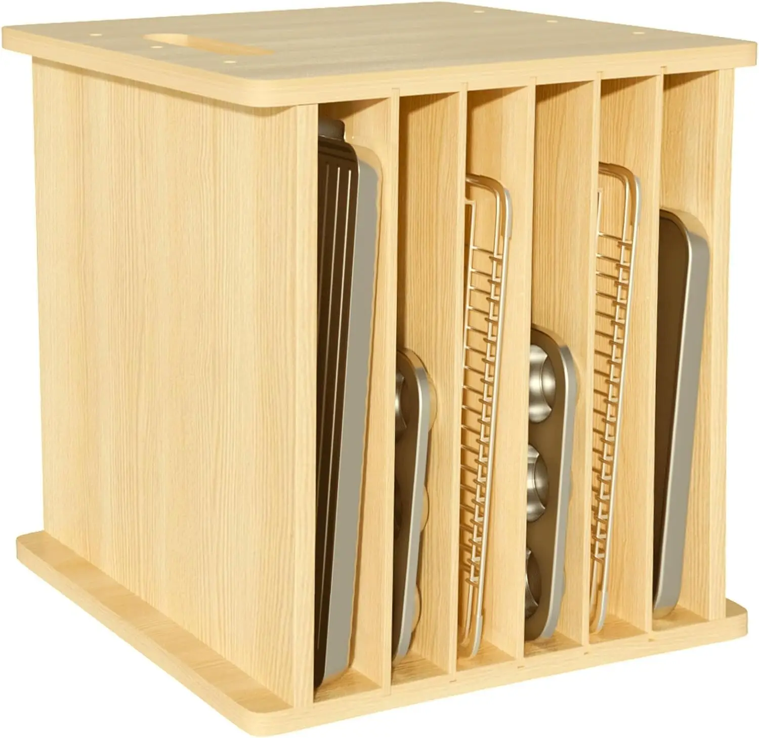 7 Tier Wooden Tray Dividers fo - огляд і ціна Kitchen Baking Tray Organizer