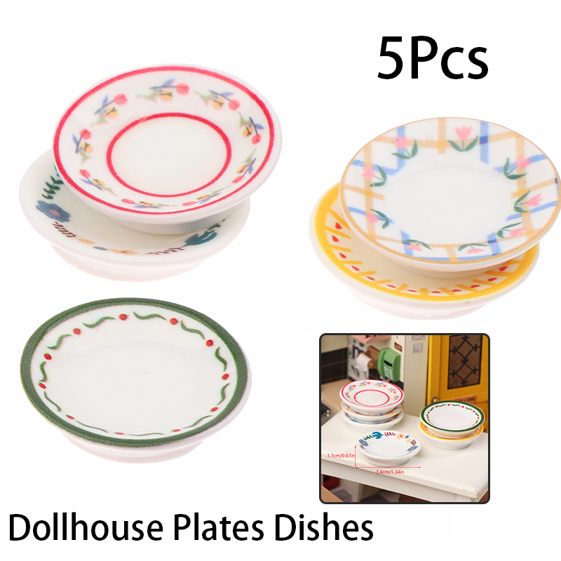 5Pcs 1/12 Dollhouse Mini Plate - огляд і ціна Miniature Baking Kitchen