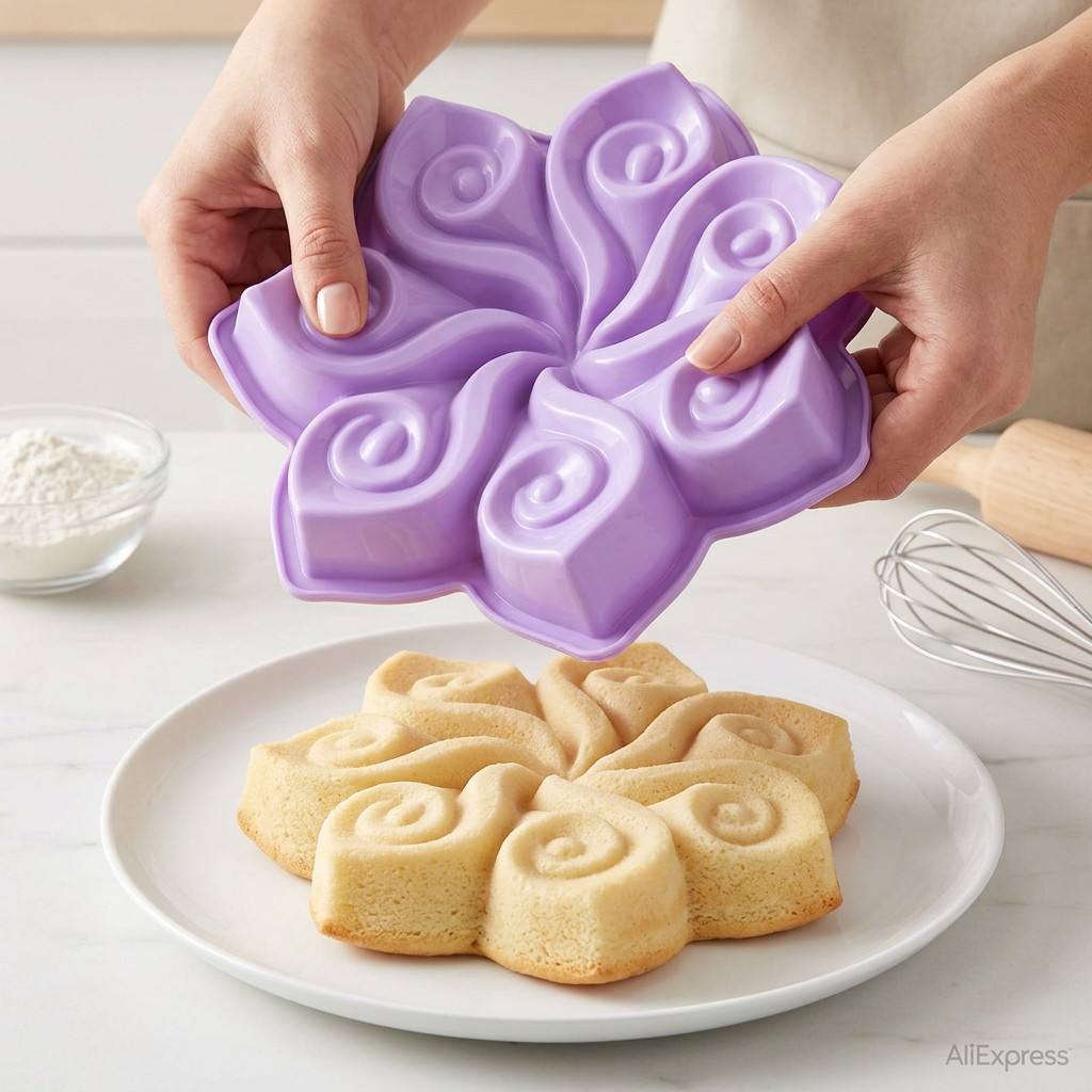 Large Flower Silicone Cake Mol - огляд і ціна Kitchen Appliances For Baking