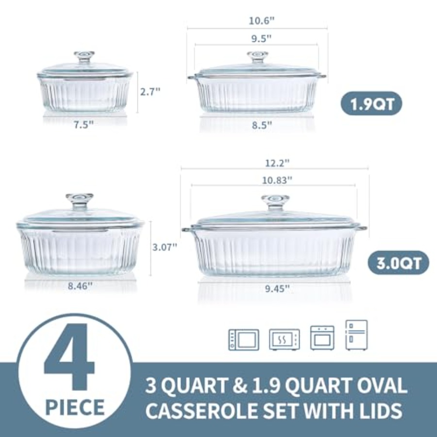 Baking dish set for kitchen us - огляд і ціна Kitchen Glass Baking Set