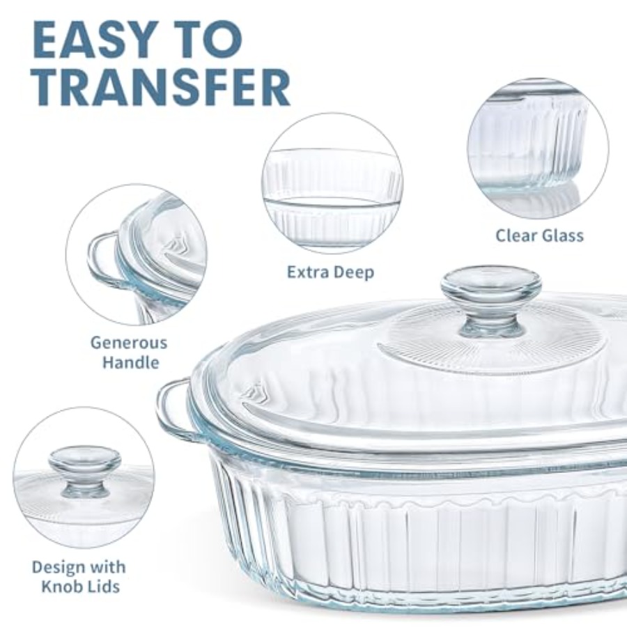 Baking dish set for kitchen us - огляд і ціна Kitchen Glass Baking Set