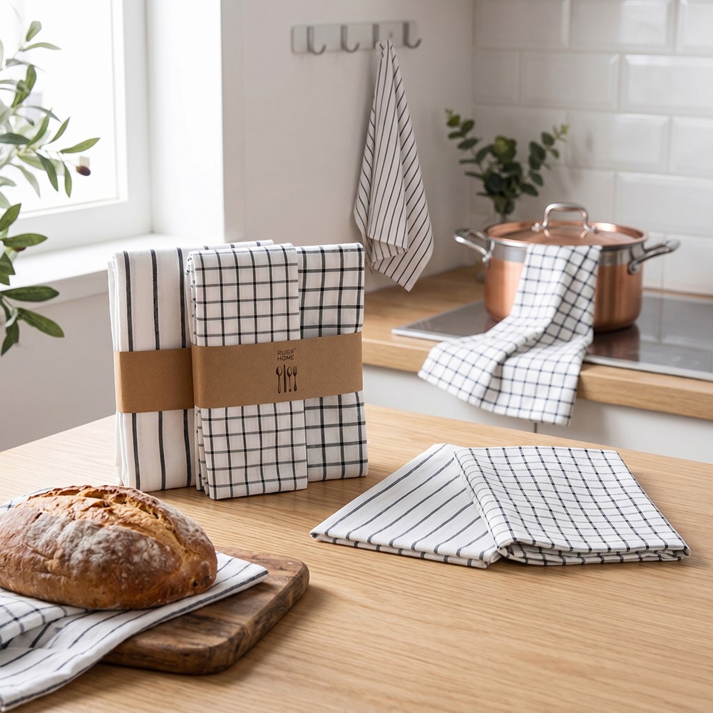 4 PCS Modern Plaid Cotton Dish - огляд і ціна Kitchen Baking Table