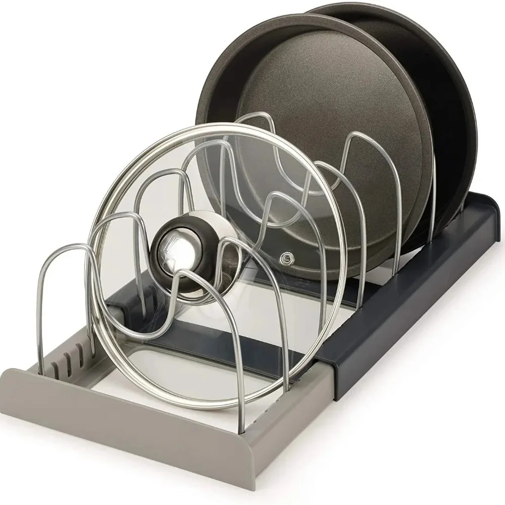 1Pc 7-grid Telescopic Pot Rack - огляд і ціна Kitchen Baking Tray Organizer