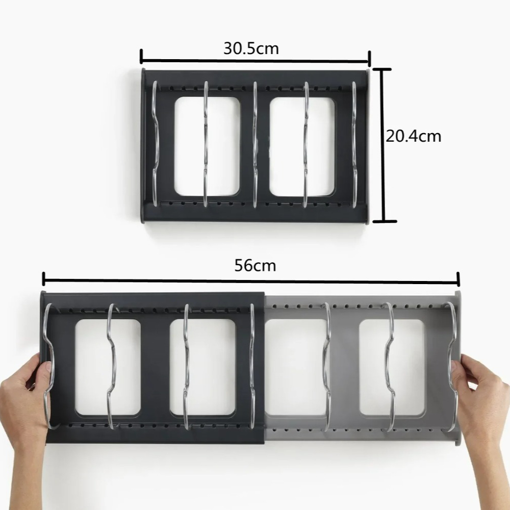 1Pc 7-grid Telescopic Pot Rack - огляд і ціна Kitchen Baking Tray Organizer