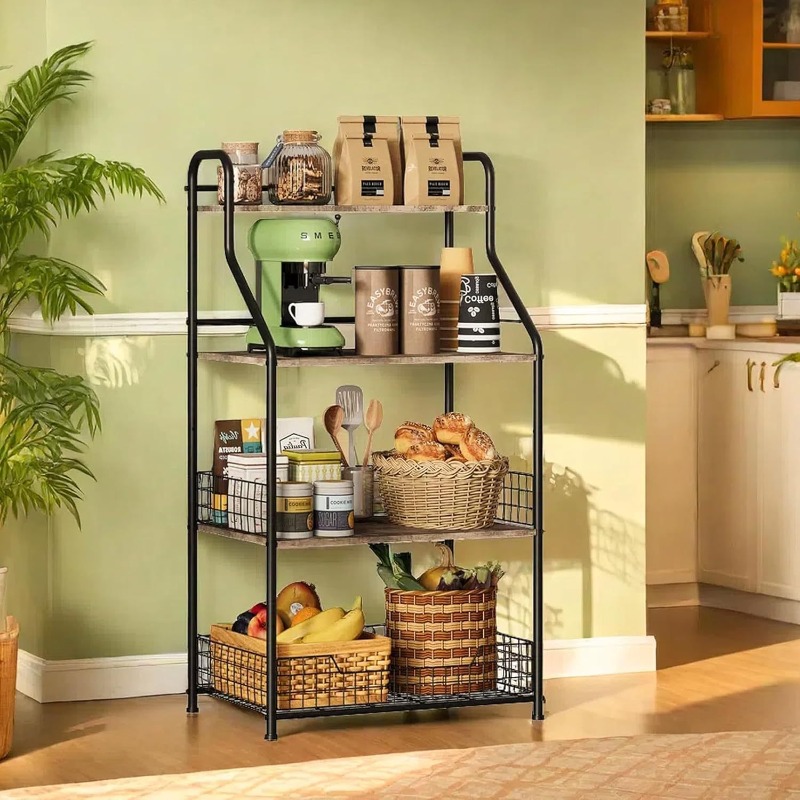 Four-layer iron wood storage r - огляд і ціна Kitchen Baking Table
