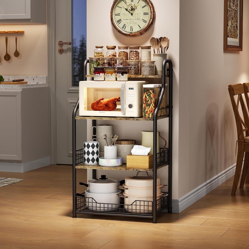 Four-layer iron wood storage r - огляд і ціна Kitchen Baking Table