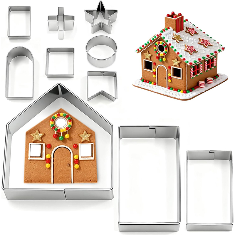 10Pcs Gingerbread House Cookie - огляд і ціна Cookie Cutter Set