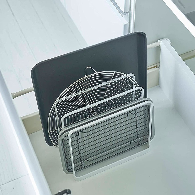 Vertical Cutting Board Rack Fo - огляд і ціна Kitchen Baking Tray Organizer