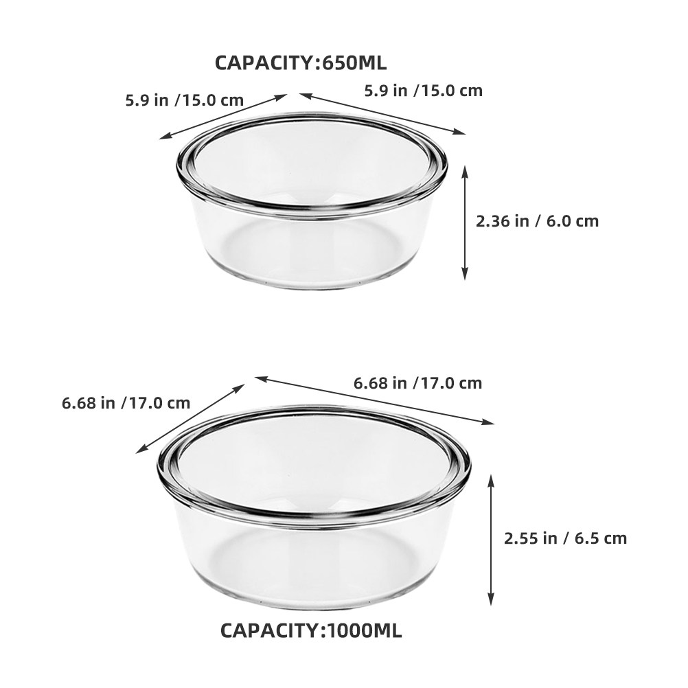 2Pcs Glass Heat Resistant Bowl - огляд і ціна Kitchen Glass Baking Set
