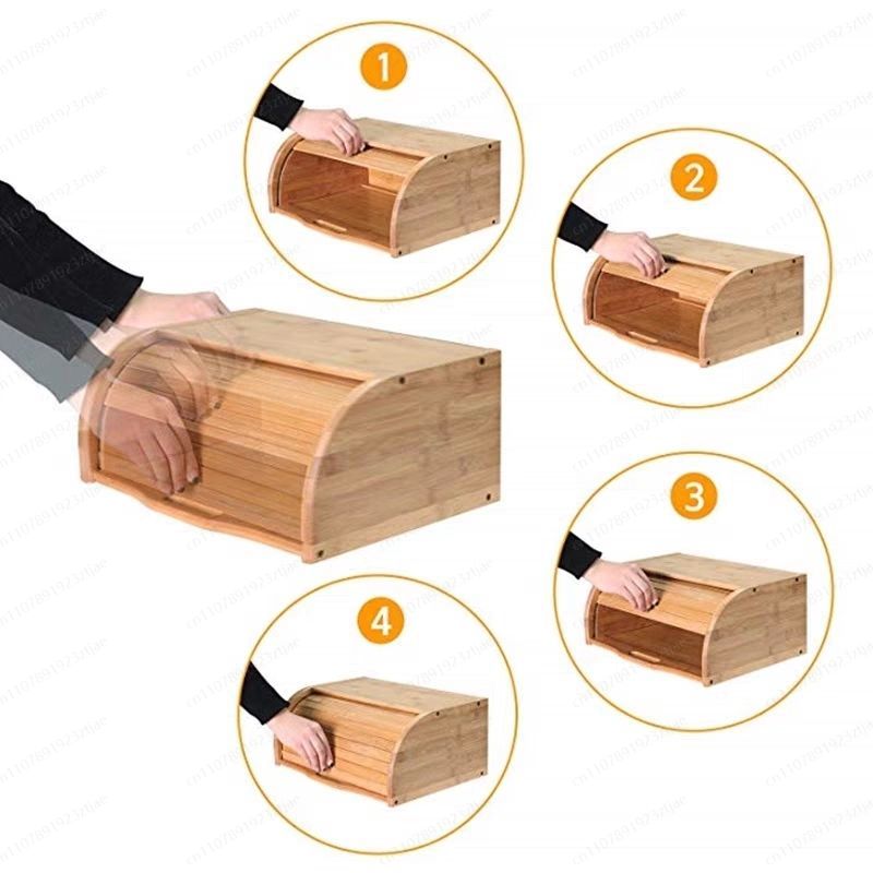 Multifunction Bamboo Bread Box - огляд і ціна Kitchen Baking Tray Organizer